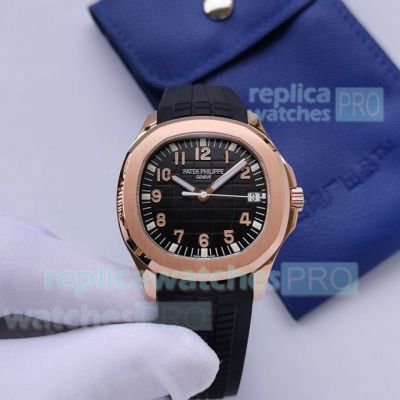 1:1 Replica Patek Philippe Aquanaut 5167A Rose Gold Watch Black Dial